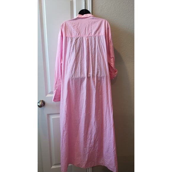 Universal Threads 100% Cotton Pink Shirt Dress Caftan With Pocket Size Large New - Picture 6 of 16